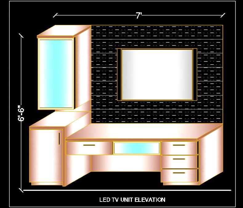 Modern TV Unit DWG Block Free Download